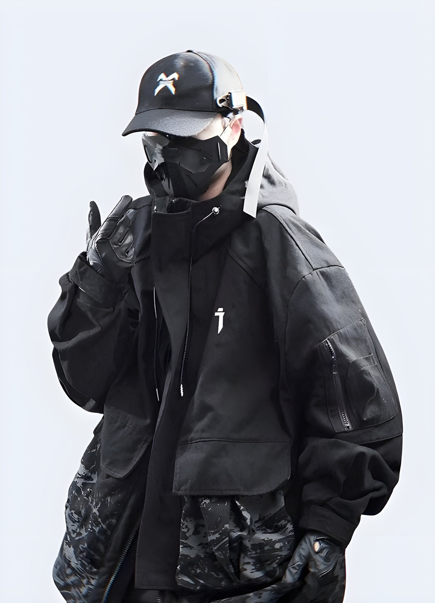 Lightweight and durable techwear windbreaker, designed with advanced fabrics to protect against Canada's windy weather while maintaining breathability and style.