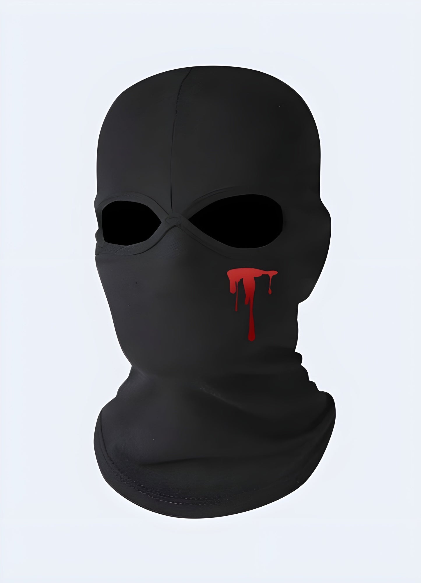 Front side view of AK-47 balaclava with blood spot pattern. Combines striking visuals with reliable face protection Canada.