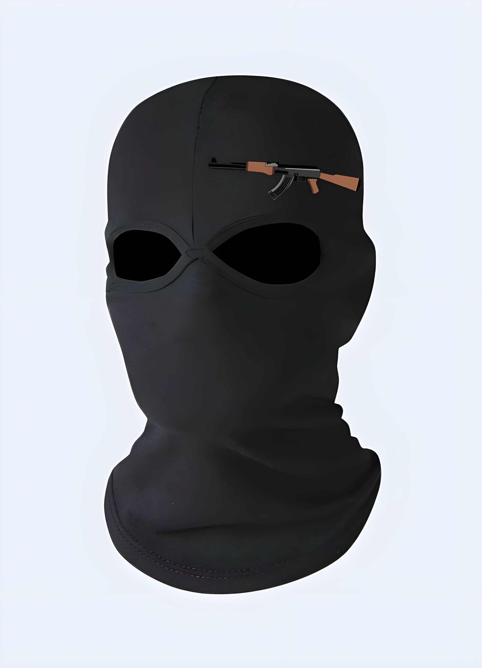 Front side view of AK-47 balaclava in standard design. Features durable material and secure fit for outdoor activities Canada.