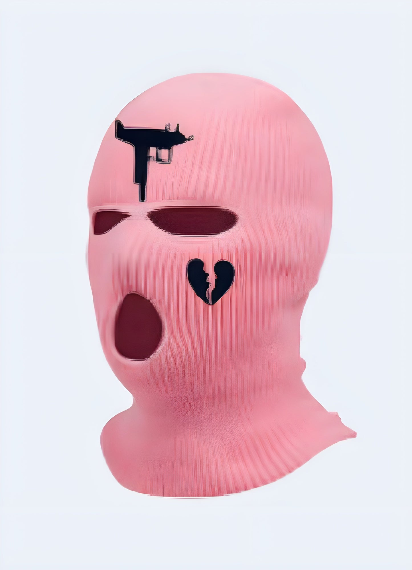 Pink balaclava with Uzi design, combining fashion-forward aesthetics with functional versatility Canada.