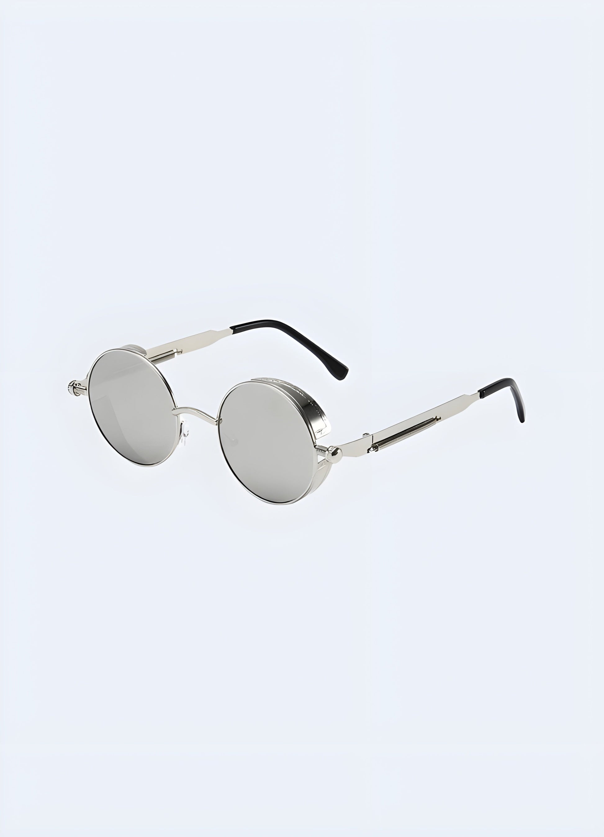 Step back in time with the circle retro sunglasses silver grey Canada.