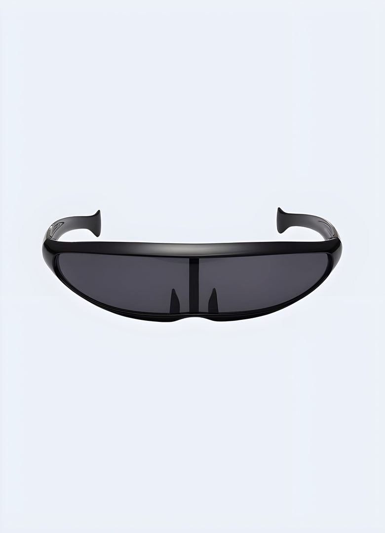 Sleek semi-rimless design, UV protection, and futuristic vibes inspired by anime make a bold statement.
