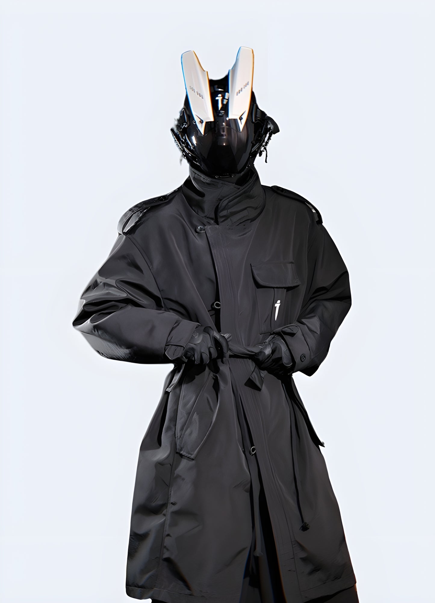 Cutting-edge cyberpunk futuristic jacket with innovative design elements, perfect for making a bold fashion statement while staying warm in Canada's urban landscapes.