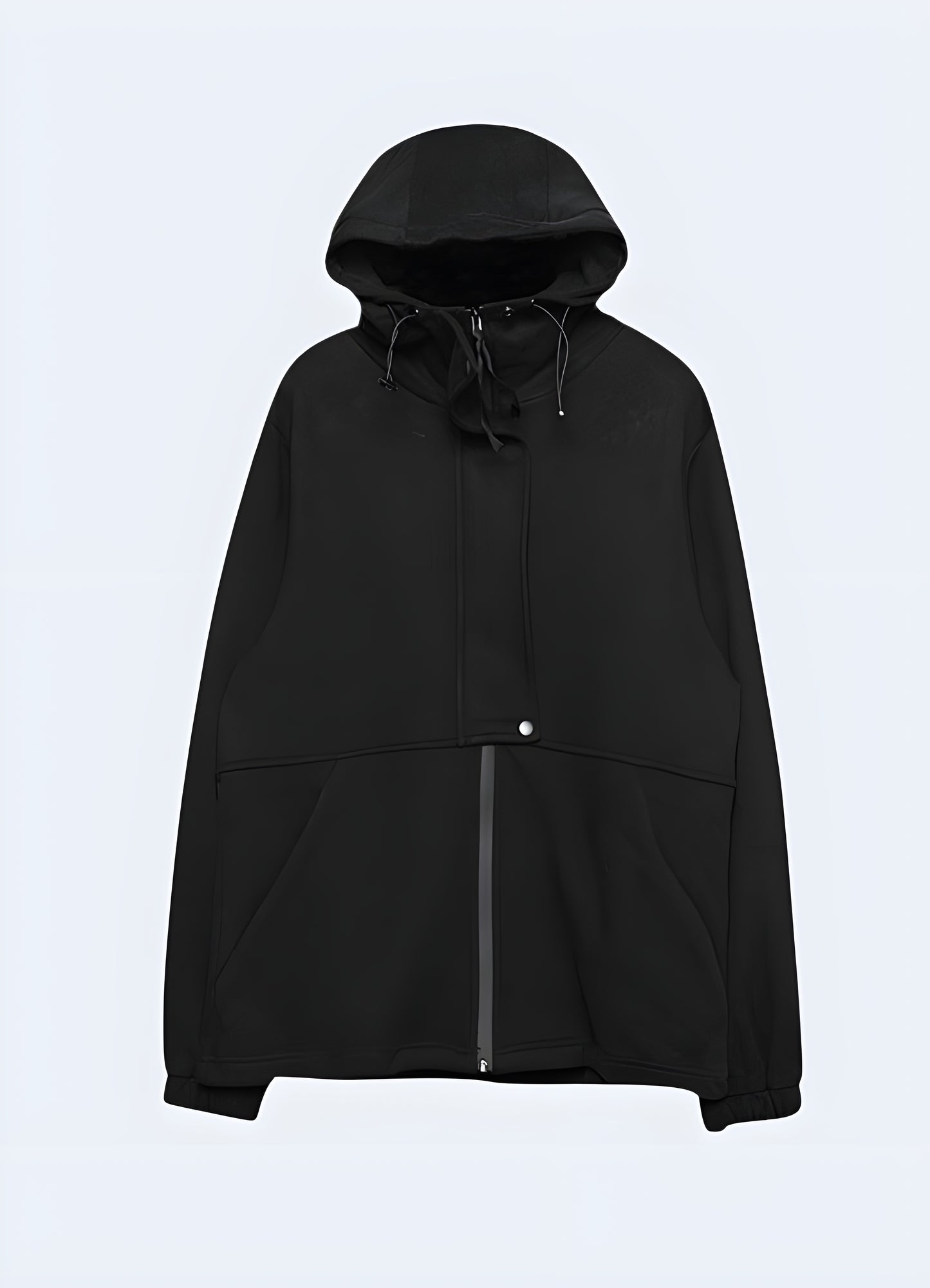 Darkwear back zip-up hoodie front view available in Canada, highlighting its modern look and high-quality construction.