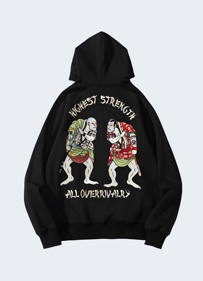 The design emphasizes a blend of traditional Japanese art with contemporary street fashion Canada.