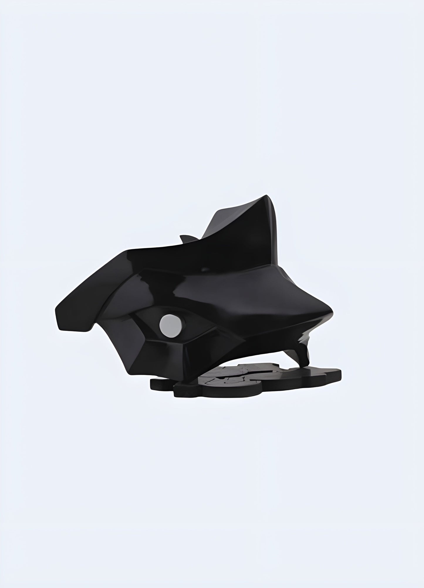 Front view of a futuristic cyberpunk mask, highlighting its sleek and modern features. Innovative mask perfect for a sci-fi look.