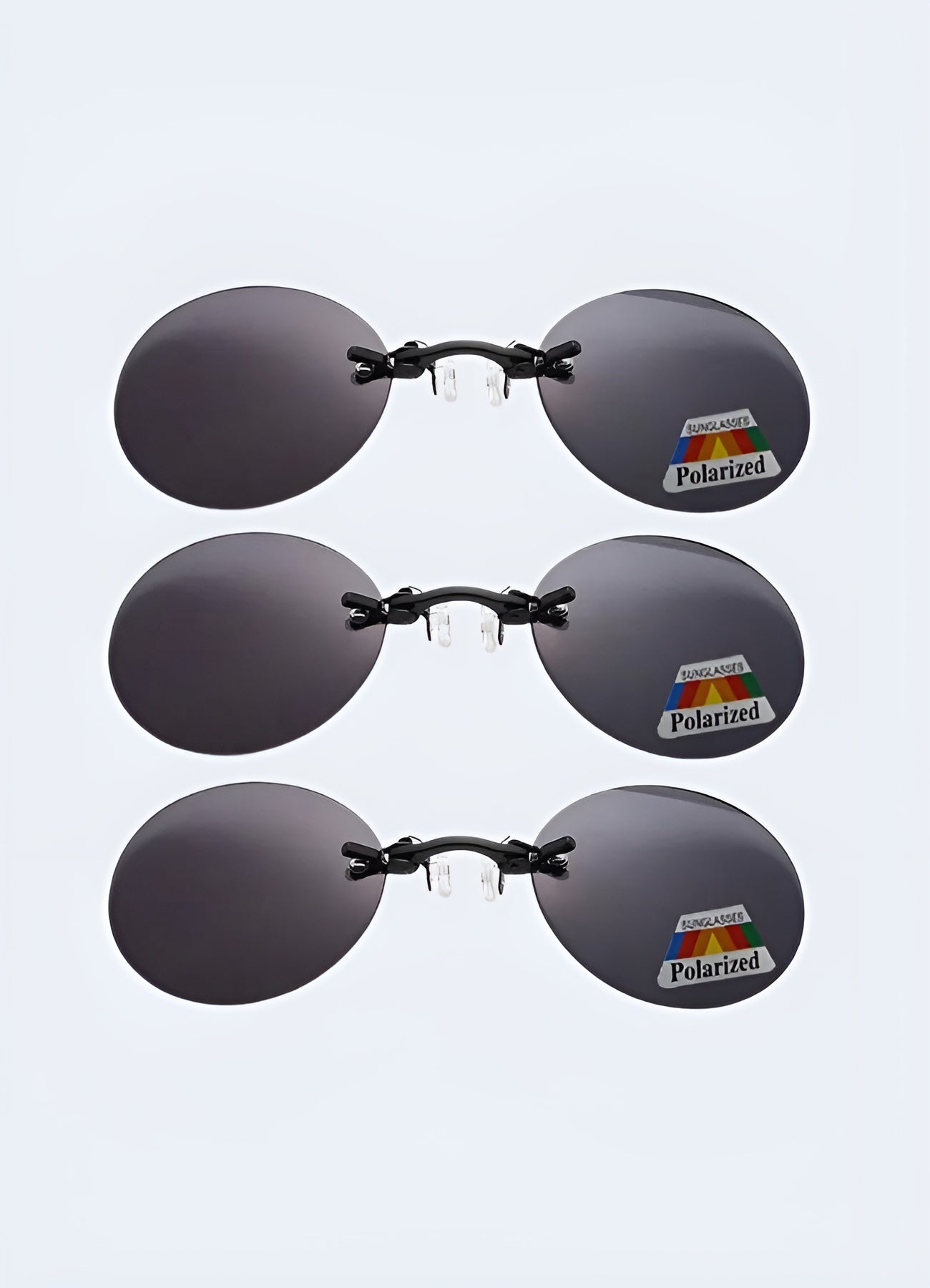 A set of three black futuristic party glasses, displayed from the front, each featuring a unique, modern design with sleek lines and a bold, edgy look.