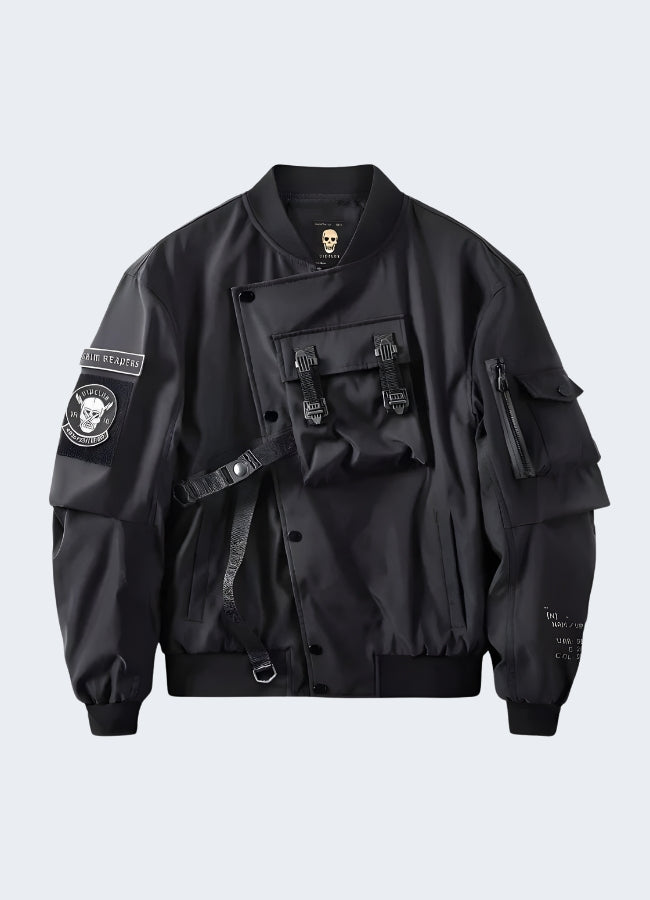 Embrace the dark side of fashion with this gothic grim reaper-inspired jacket.