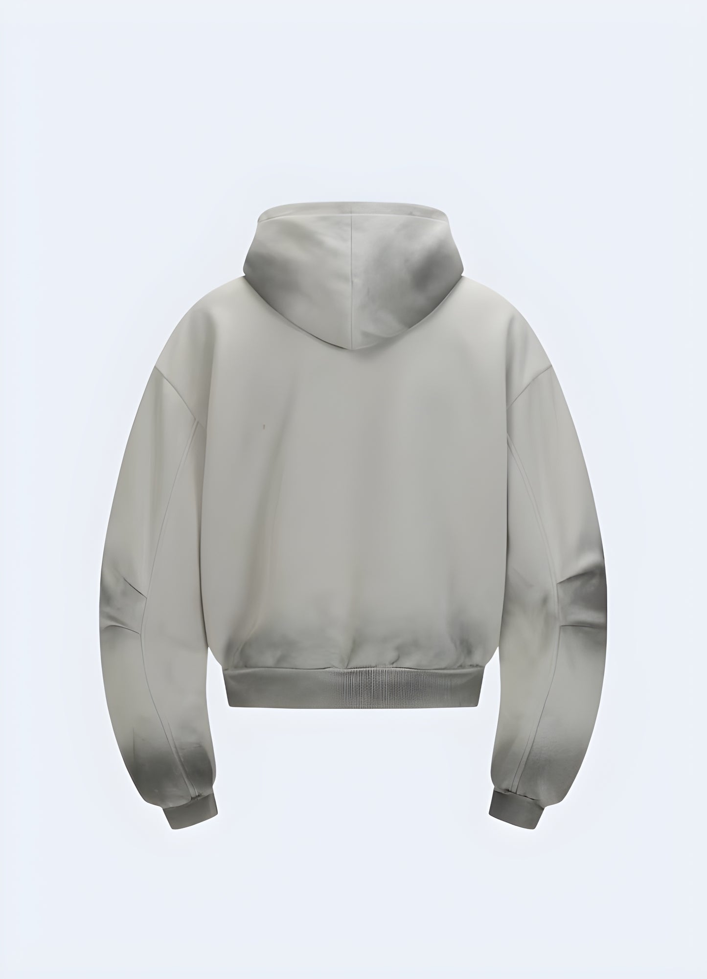 Casual grey tech fleece hoodie back view - Canada
