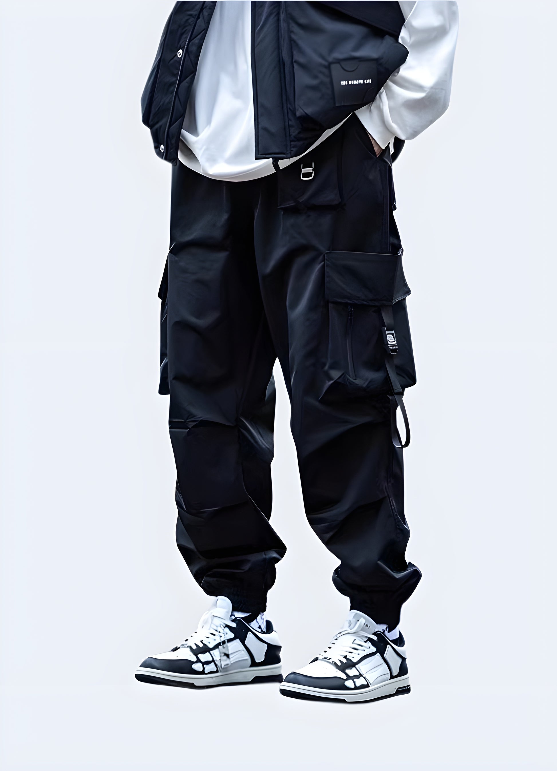 Authentic Japanese techwear pants, designed for the modern Canadian wearer who values urban exploration and contemporary fashion. These pants seamlessly blend innovation with comfort, making them a must-have for the urban landscape.