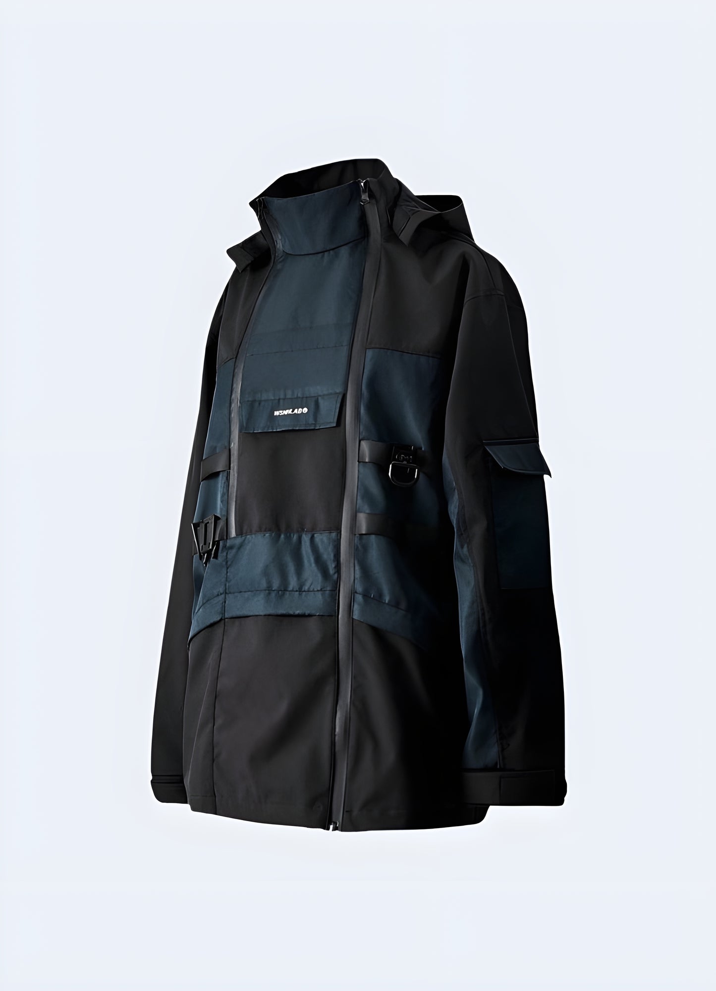 Modern ninja windbreaker with a sleek, front view design, perfect for urban adventures in Canadian weather.