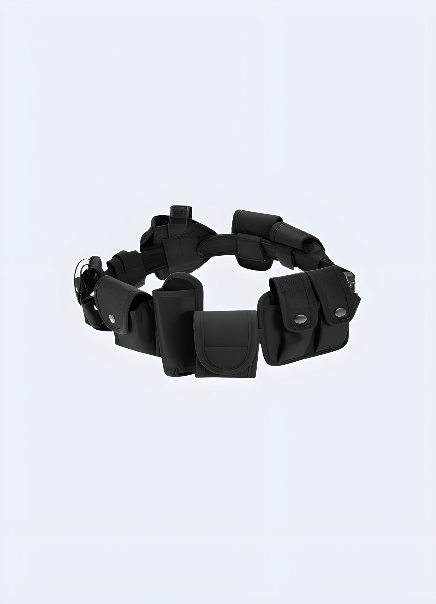 A versatile EDC belt with multiple pockets in a circular cargo design, displayed from the front Canada.