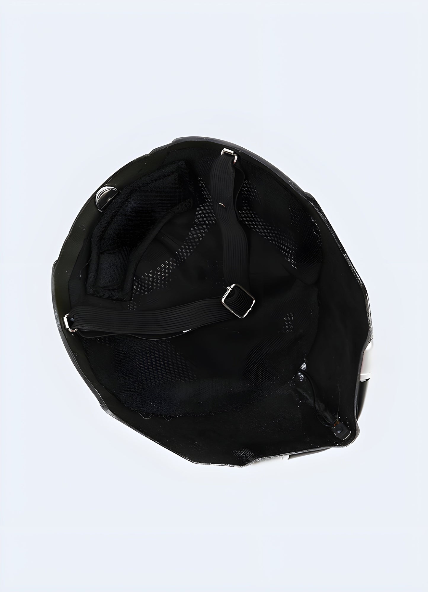 Back view of the neon LED techwear mask, showcasing its glowing features and modern appeal. Perfect for standing out in nighttime settings or themed events Canada.