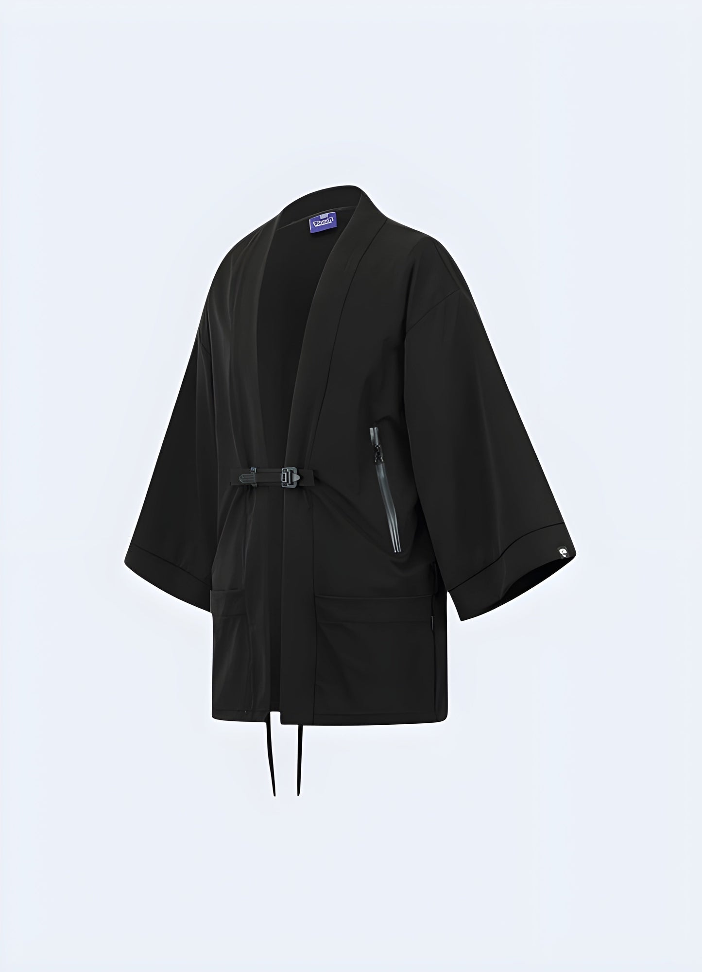 Front view of a ninja kimono, highlighting the traditional design elements and modern materials, suitable for the Canada urban fashion enthusiast seeking a unique and eye-catching piece.
