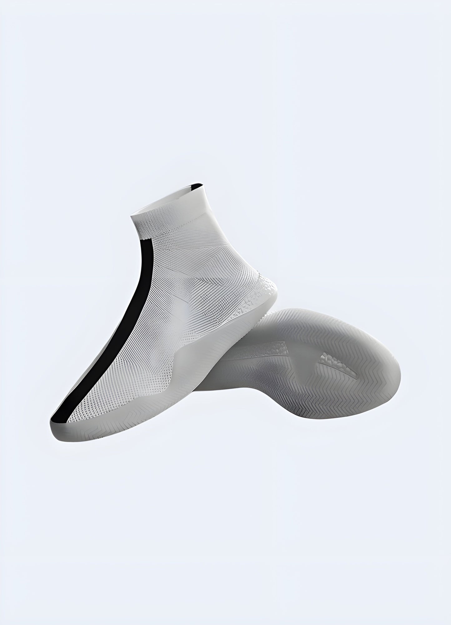 No-laces white tech sneaker side view in the Canada. Sleek and innovative footwear design.