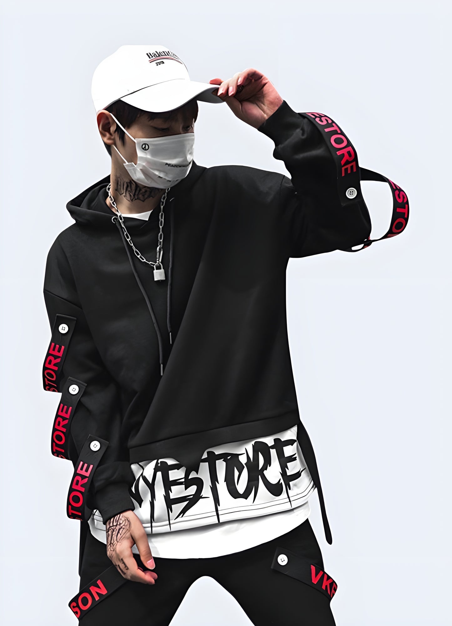 Unique and eye-catching ribbon hoodie, perfect for making a bold fashion statement while staying warm and comfortable in Canada's cooler months.