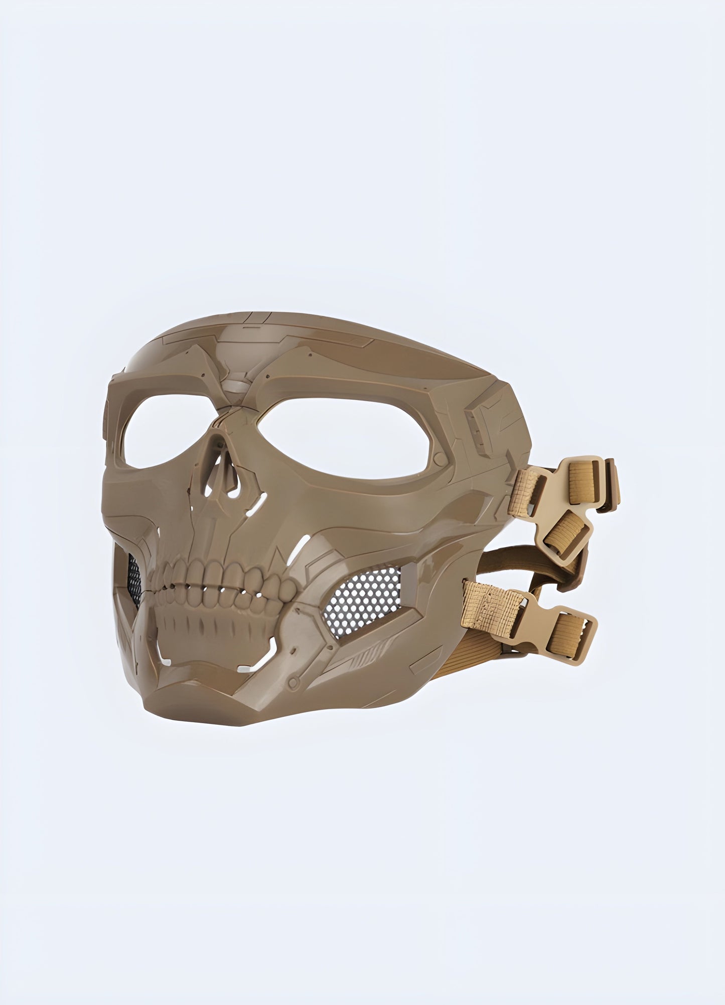 Front side view of Spec Ops jaw protector in beige with high-performance features Canada. Ensures optimal protection and comfort in demanding environments.