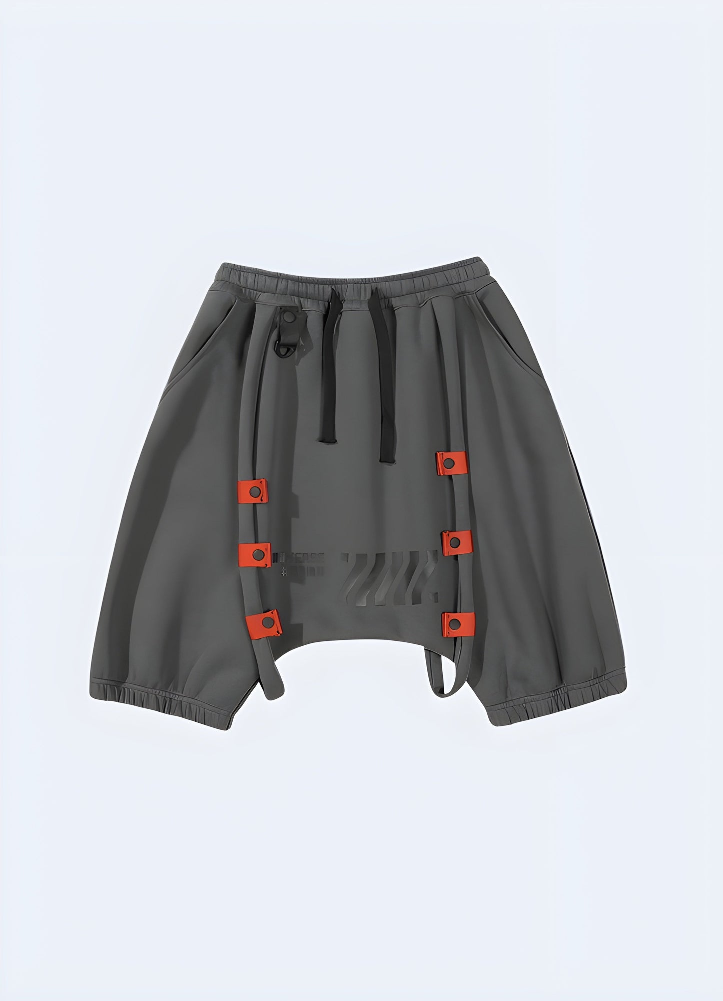 The elastic waistband and drawstrings ensure a perfect fit, as they sm front view of grey streetwear sweat shorts, featuring a classic color and modern cut, suitable for everyday wear in the.oothly encapsulate your waist Canada.