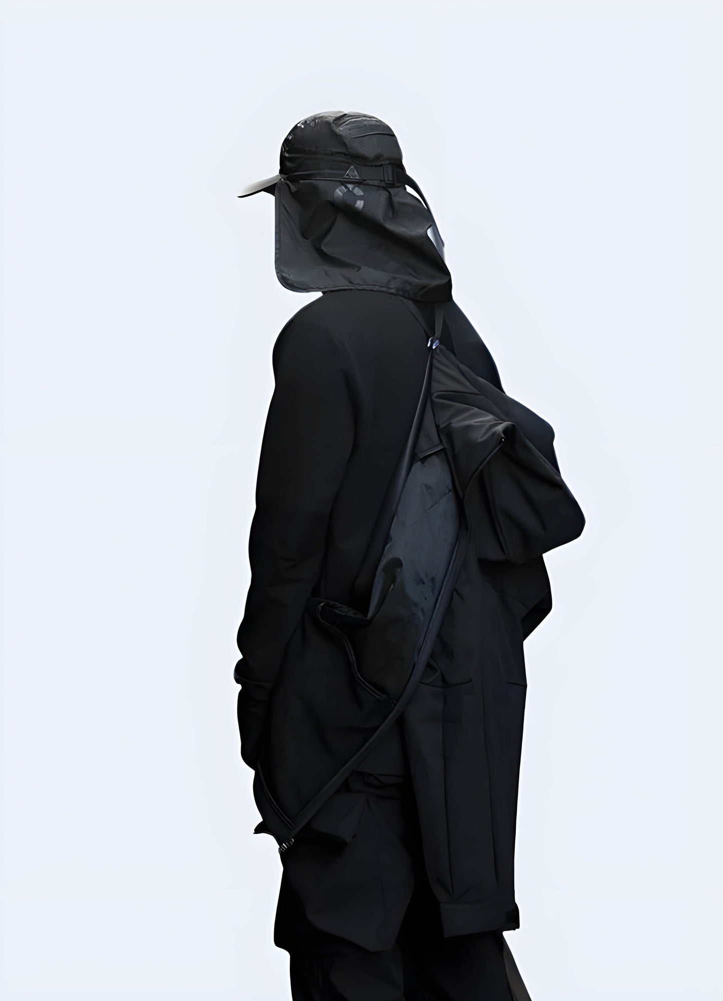Back view of a tactical softshell jacket with multiple pockets, highlighting its practical storage options and streamlined silhouette, ideal for active Canada consumers.