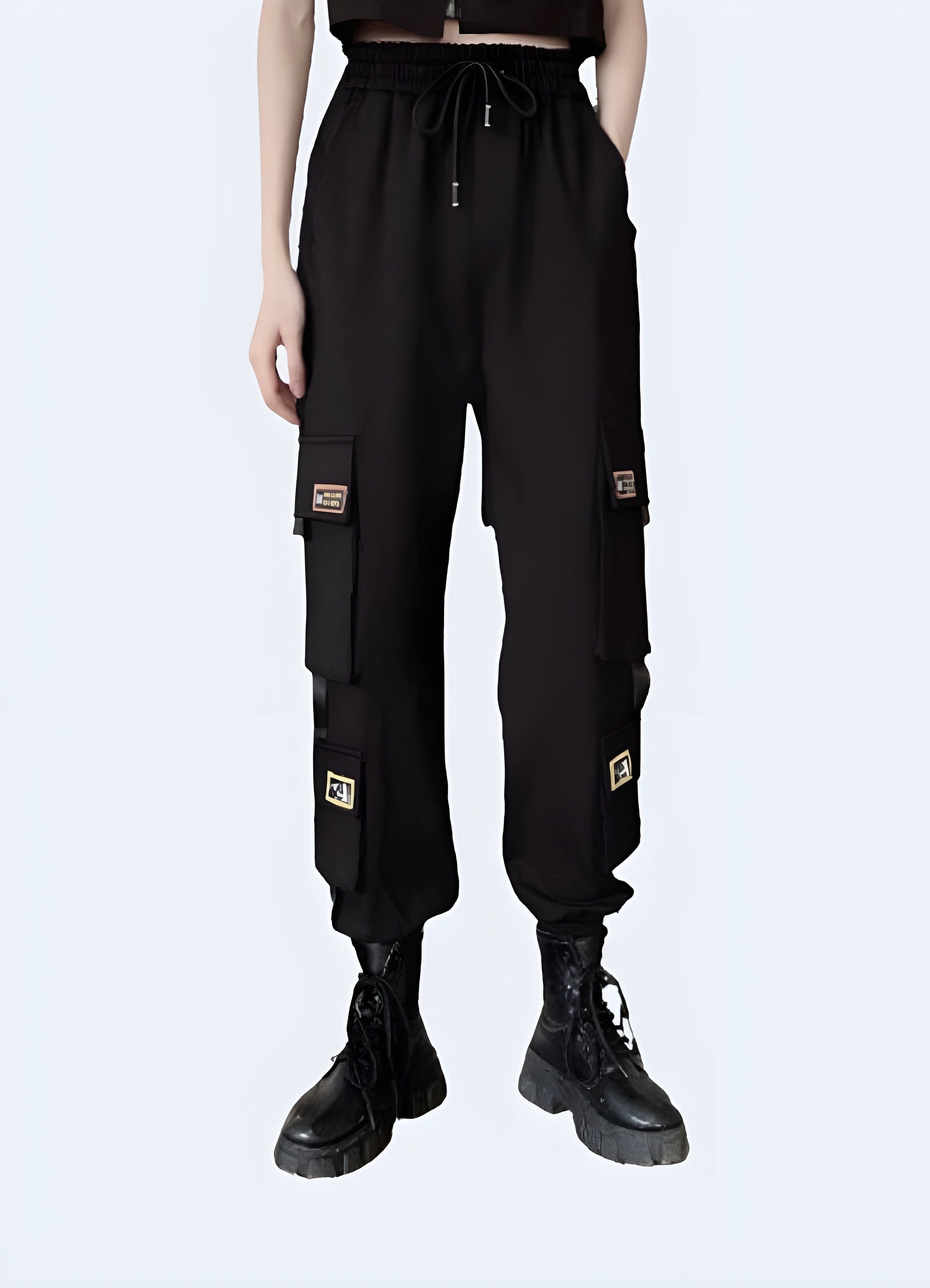 Durable and flexible techwear pants with adjustable hem, ideal for outdoor activities and everyday wear in the Canada.