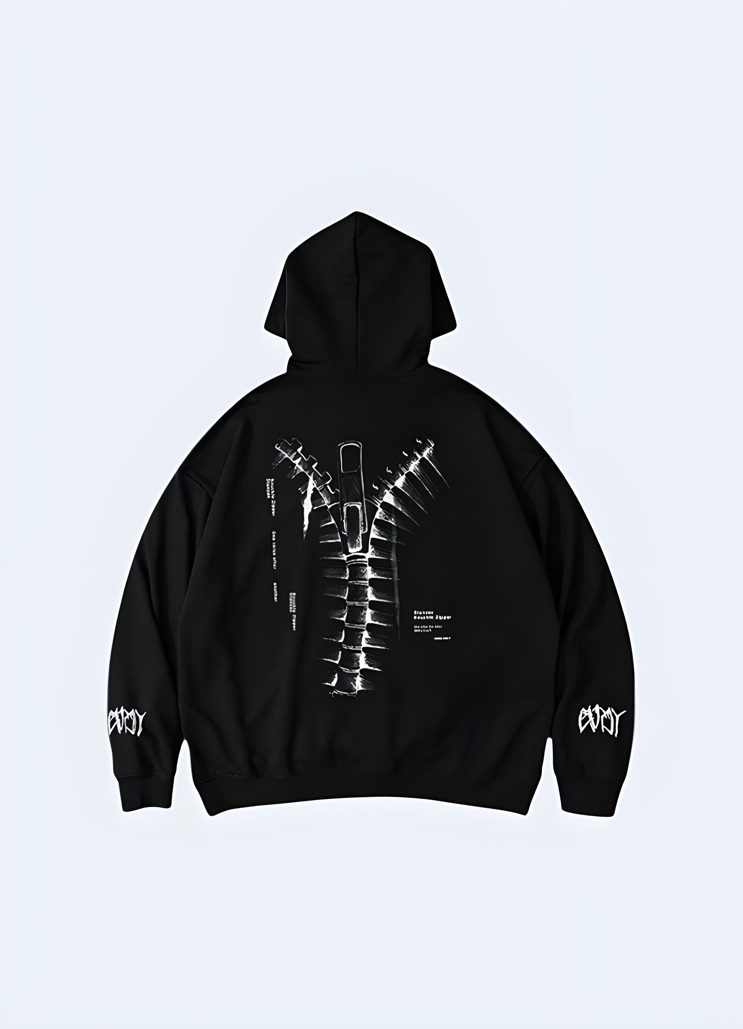 Women s Goth Hoodie with Backbone Zipper