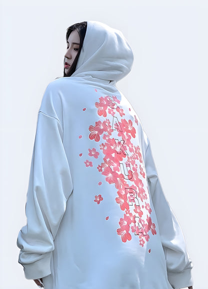 Women's Sakura Harajuku hoodie in Canada, stylish urban fashion.