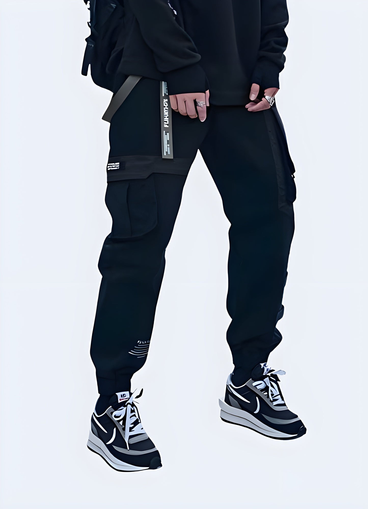 Trendy baggy techwear pants available in Canada, perfect for urban fashion and functional clothing enthusiasts.