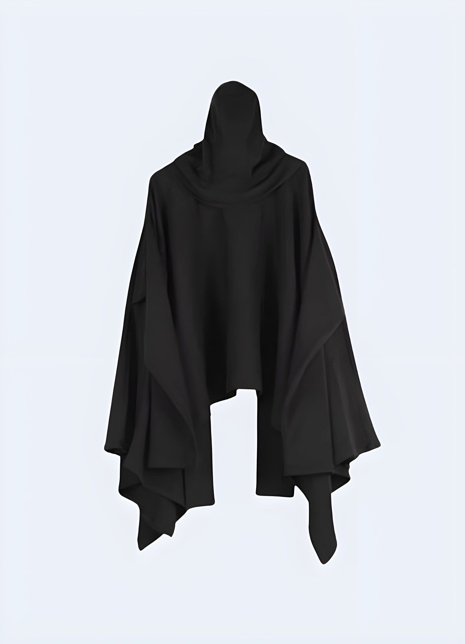 Back view of a model a batwing darkwear cloak, emphasizing its high-quality materials and attention to detail for optimal performance and style in the Canada.