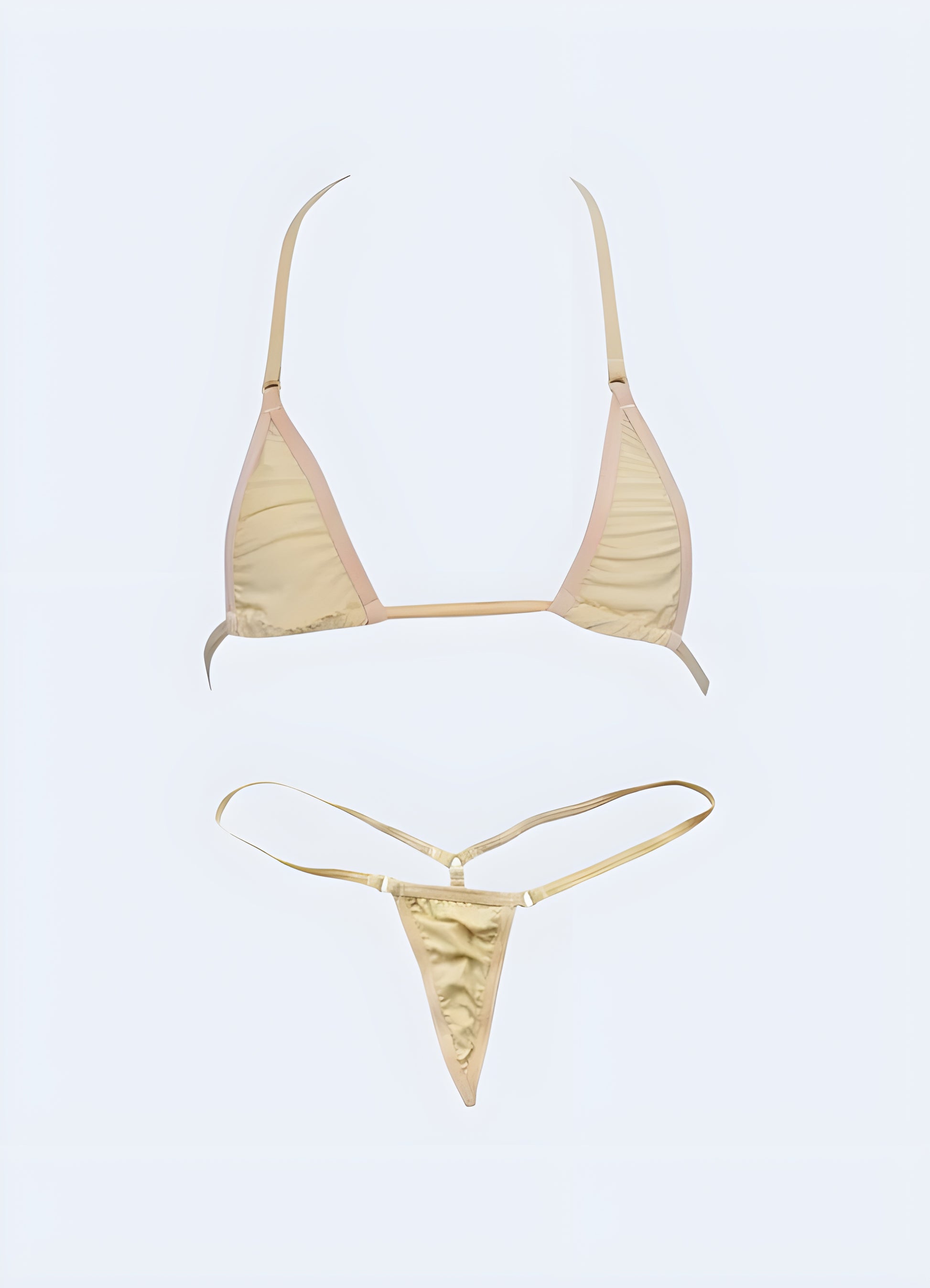 Beige micro bikini front view available in Canada, presenting a neutral and elegant option.