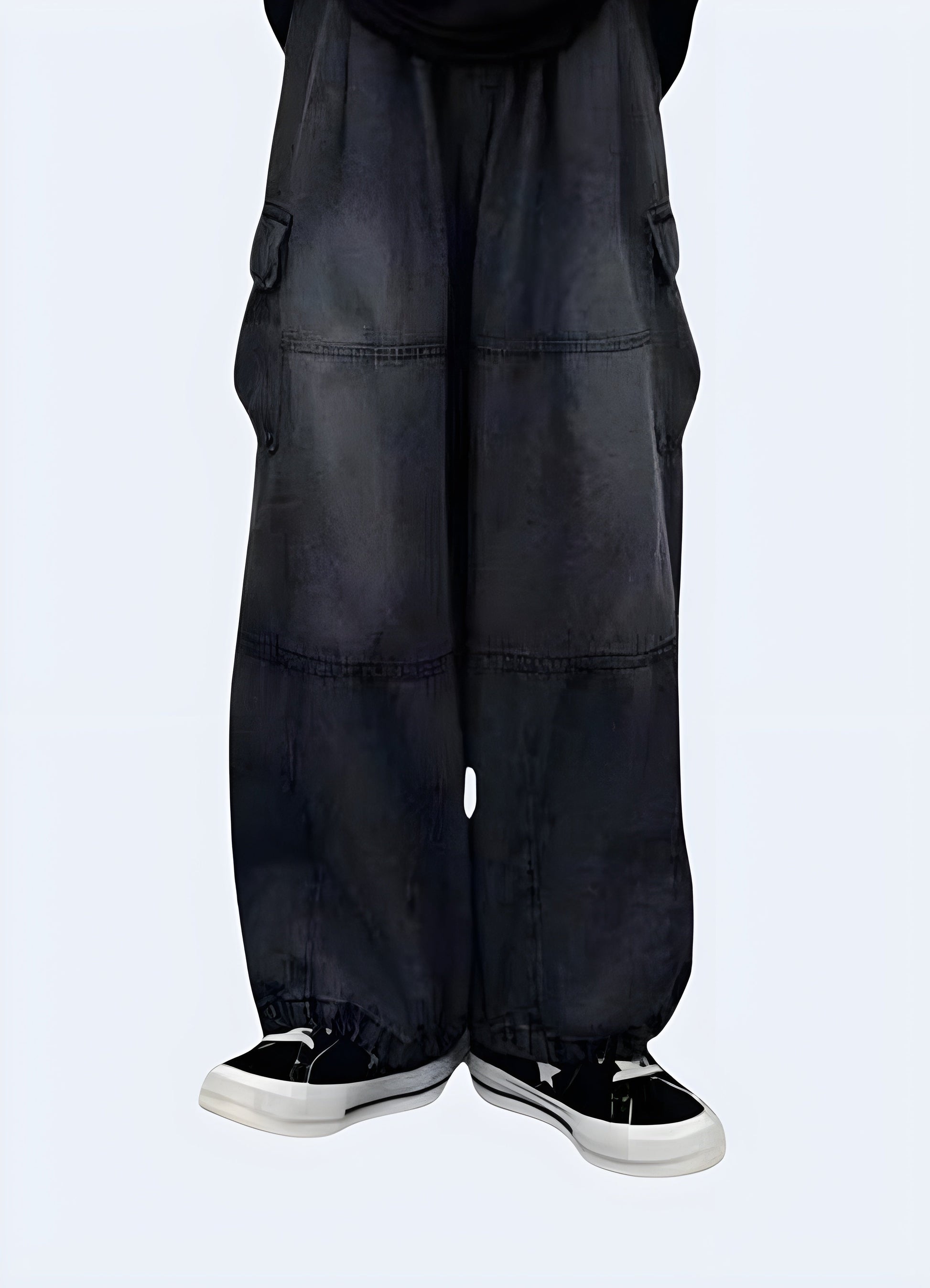 Stylish and comfortable black baggy cargo pants for women, perfect for casual wear and outdoor activities in the Canada.