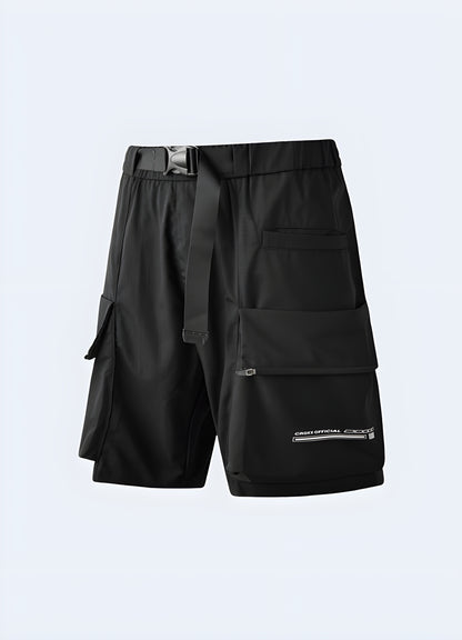 Versatile black cargo shorts buckle beit for man, perfect for casual outings and outdoor adventures in the Canada.