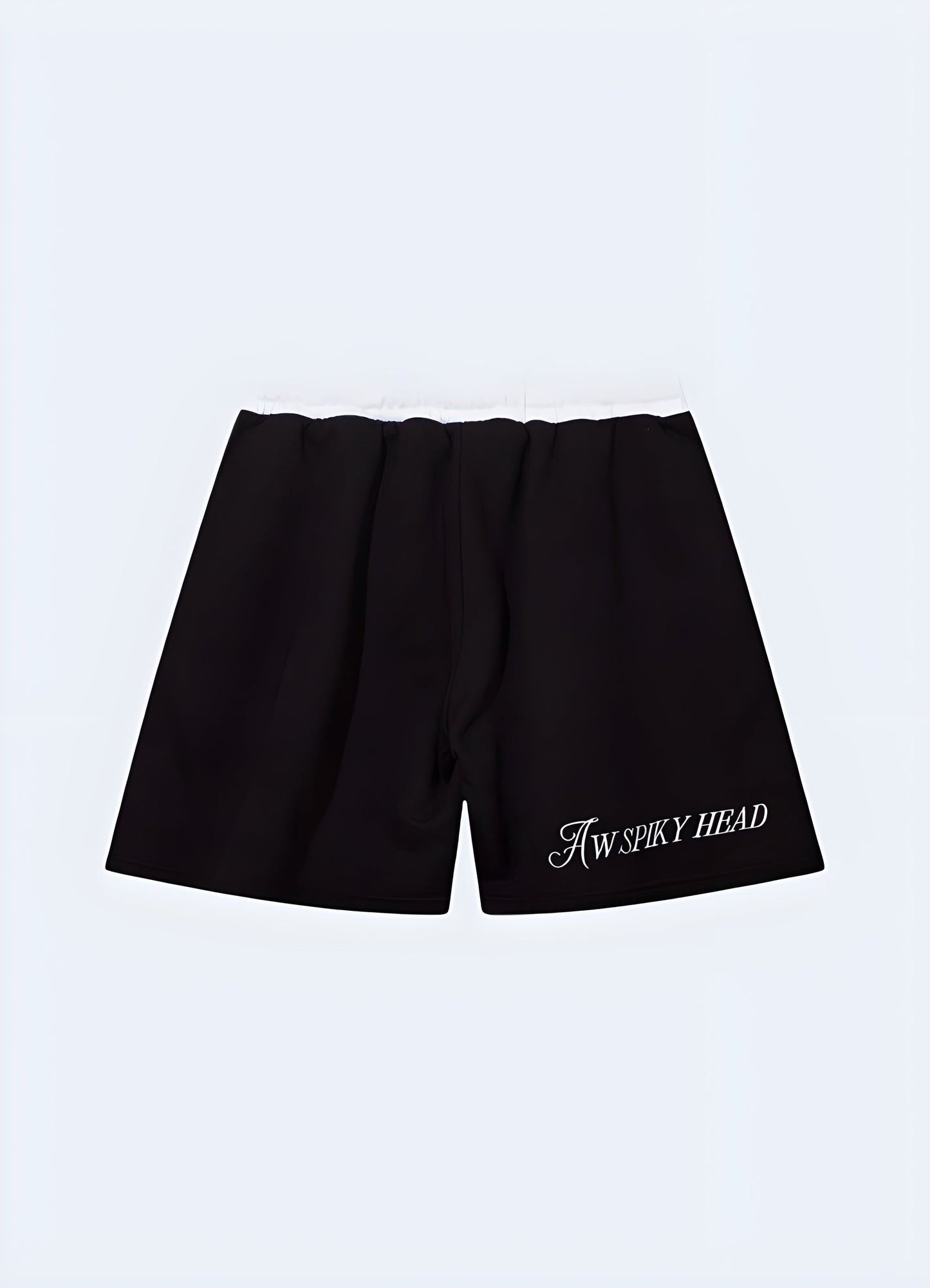 Back view of black goth shorts, featuring a unique design and alternative style, ideal for the goth fashion enthusiast Canada.