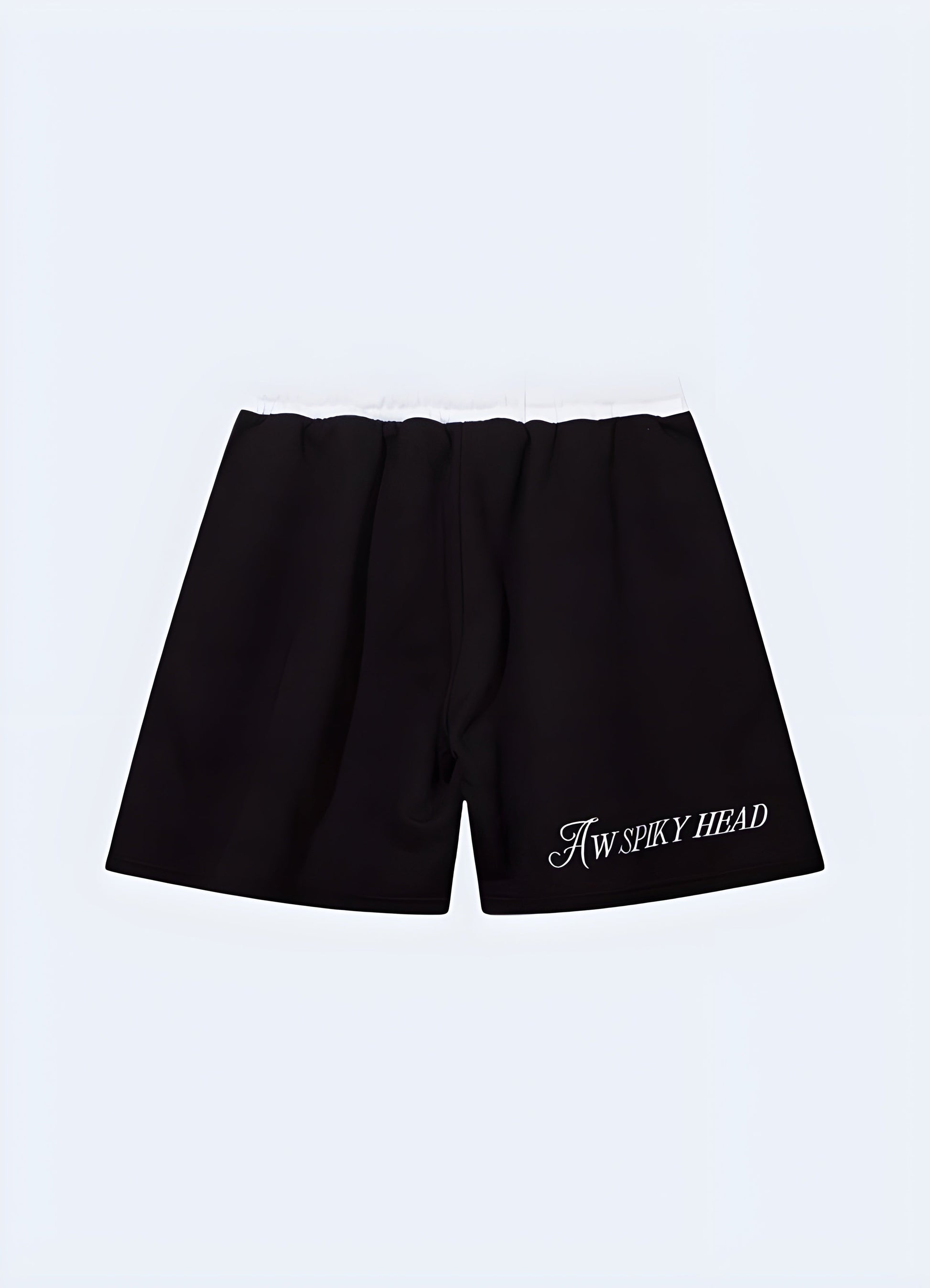 Back view of black goth shorts, featuring a unique design and alternative style, ideal for the goth fashion enthusiast Canada.