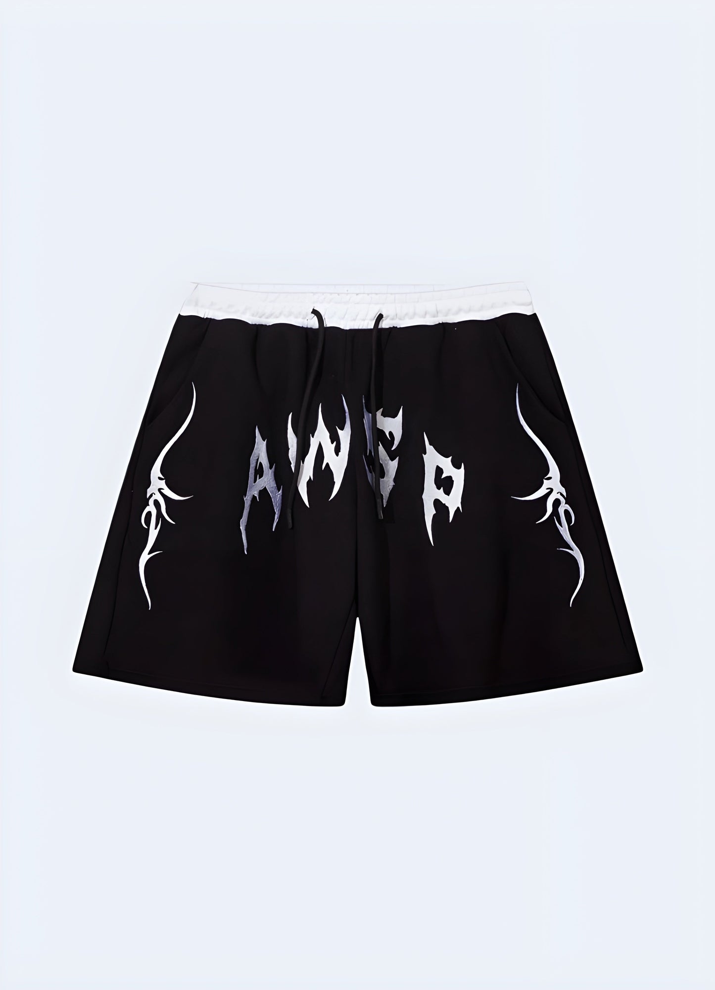 Edgy goth shorts for man, perfect for embracing the dark fashion aesthetic in the Canada.