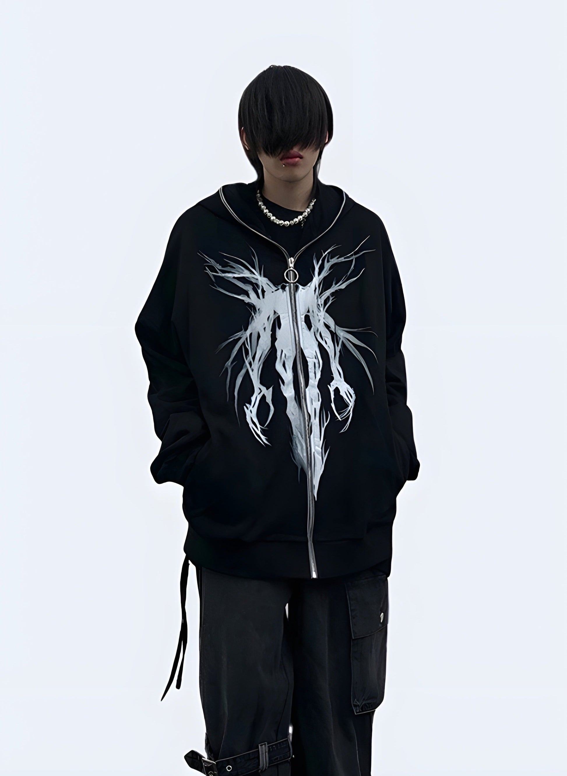 Black grunge hoodie available in Canada, offering a stylish and edgy option for your wardrobe.