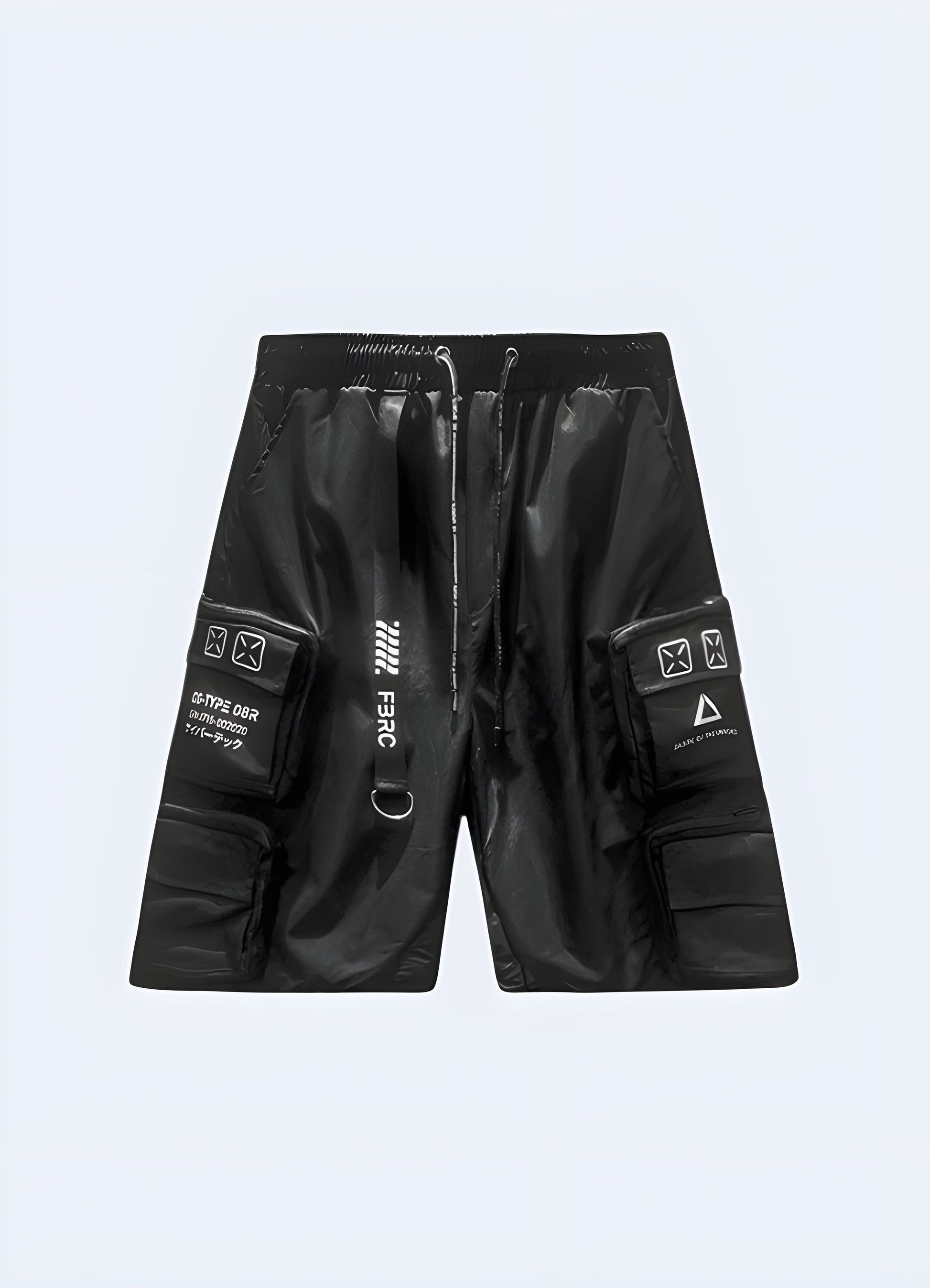 Unique black harajuku tactical shorts for man, featuring an eye-catching design and unconventional style, perfect for making a bold statement in the fashion scene Canada.