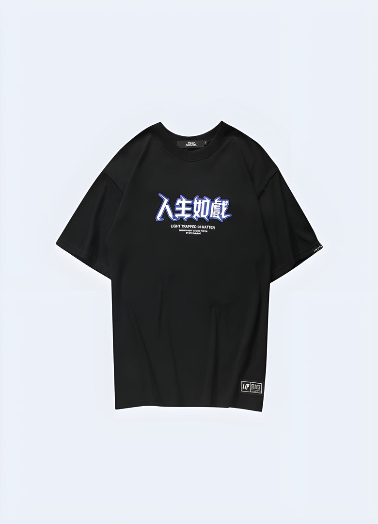 Edgy black shirt featuring a striking lightning graphic, perfect for making a bold fashion statement in the canada.