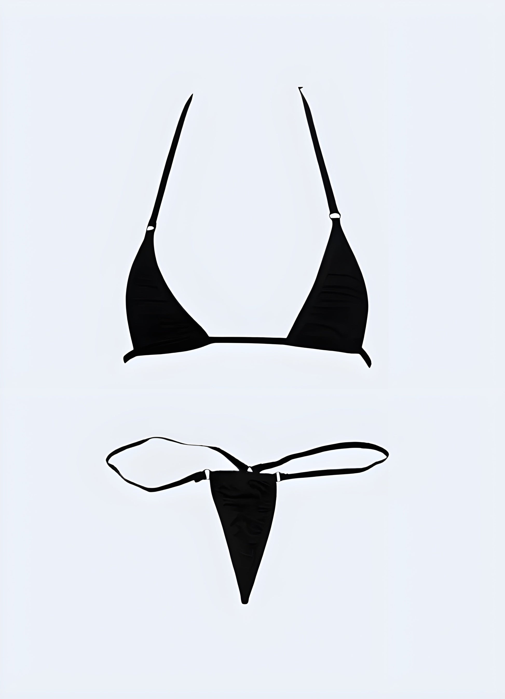 Daring black micro bikini with a barely-there design, perfect for making a bold and seductive statement at Canada beaches and pools.