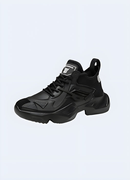 Stylish black streetwear sneakers with a bold and modern design, perfect for making a fashion statement in the Canada.