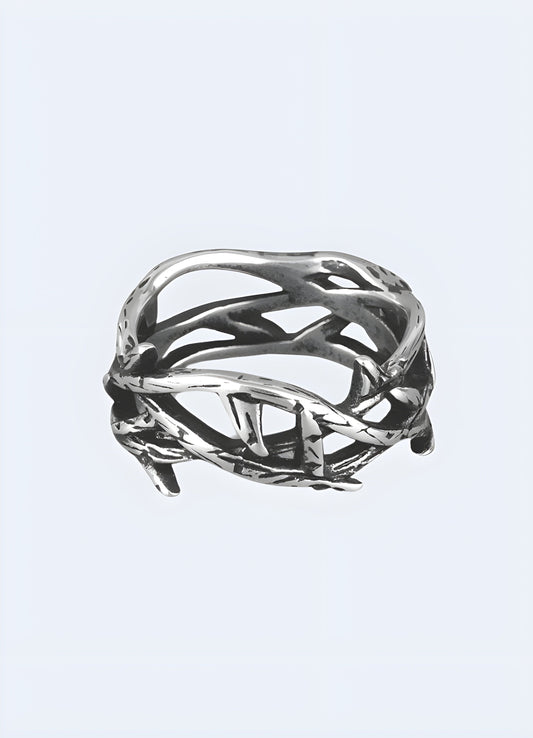 Branch ring displayed from the front and side view, highlighting its nature-inspired design with branch-like details Canada.