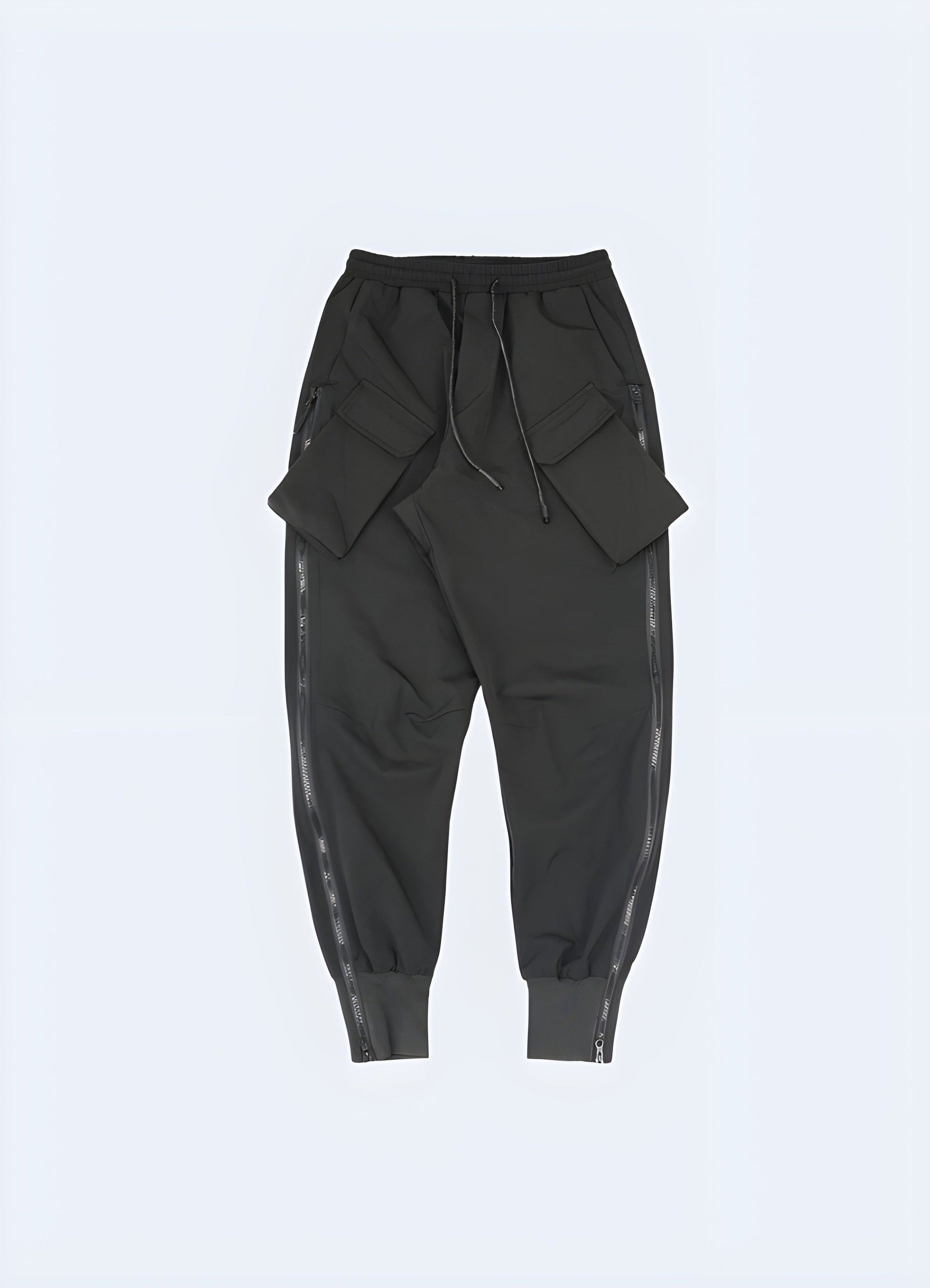 Front view of breathable tech pants showcasing the lightweight fabric, streamlined fit, and advanced ventilation features, ideal for various activities in Canadian weather conditions.