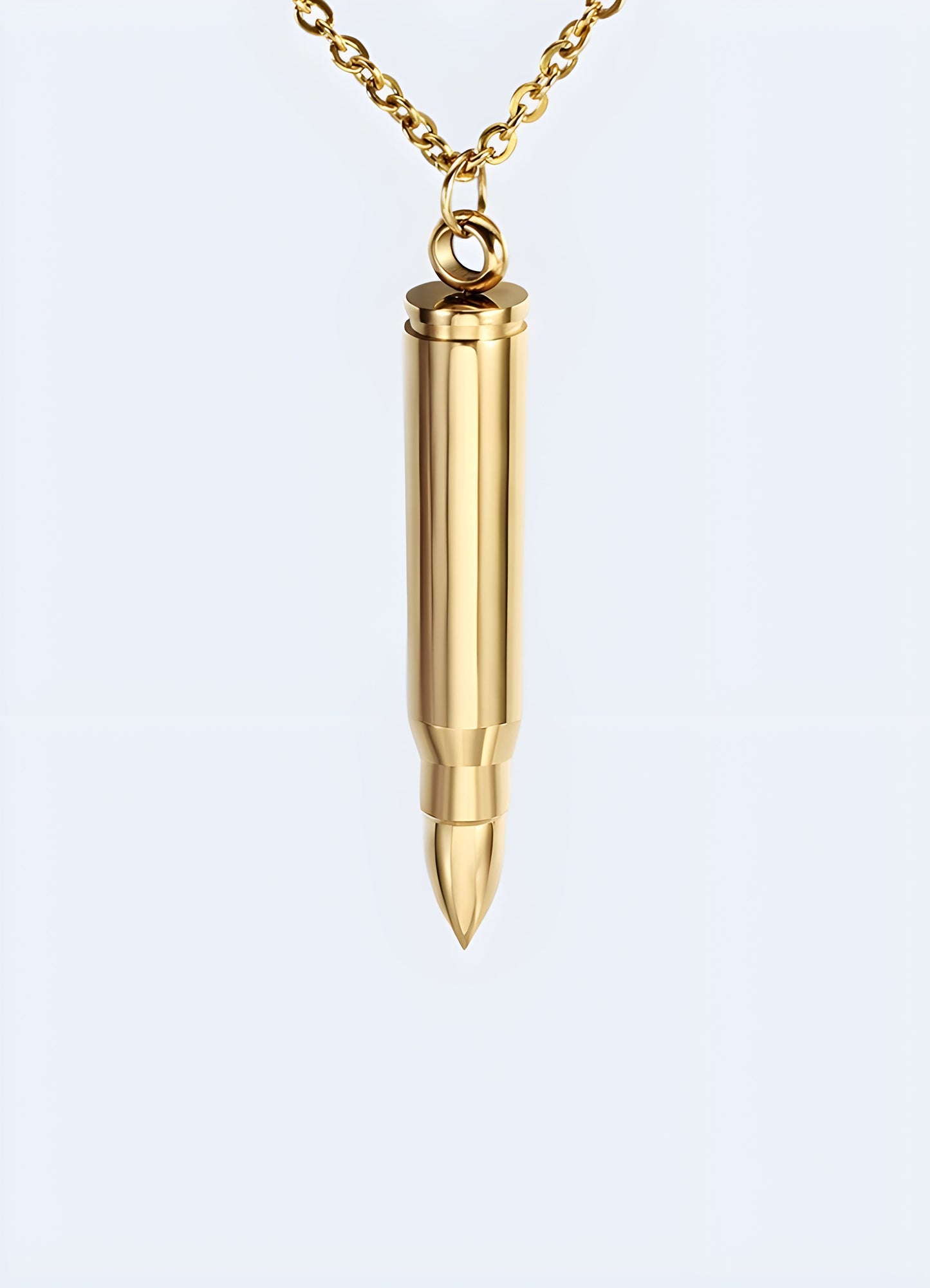 Bullet necklace in gold front view, Canada, exuding luxury and contemporary elegance.