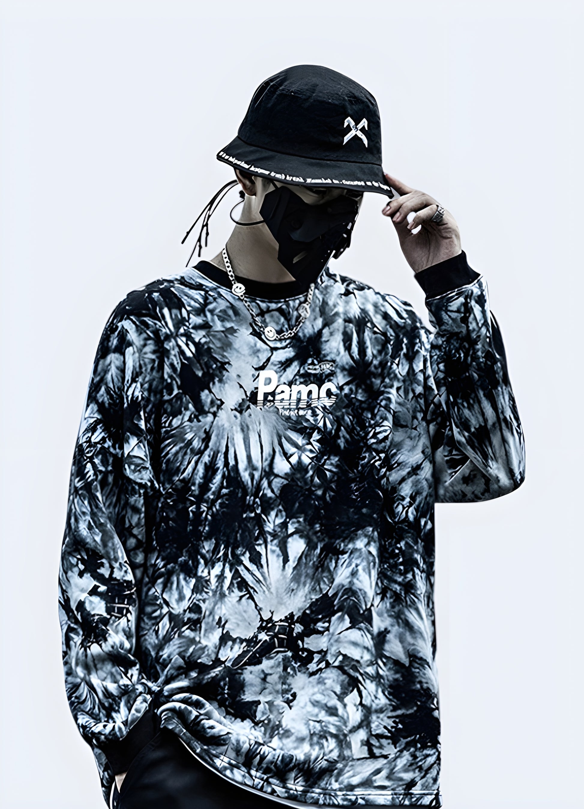 Camo streetwear sweatshirt with tie-dye design, available in Canada, adding a bold and trendy touch to your wardrobe.