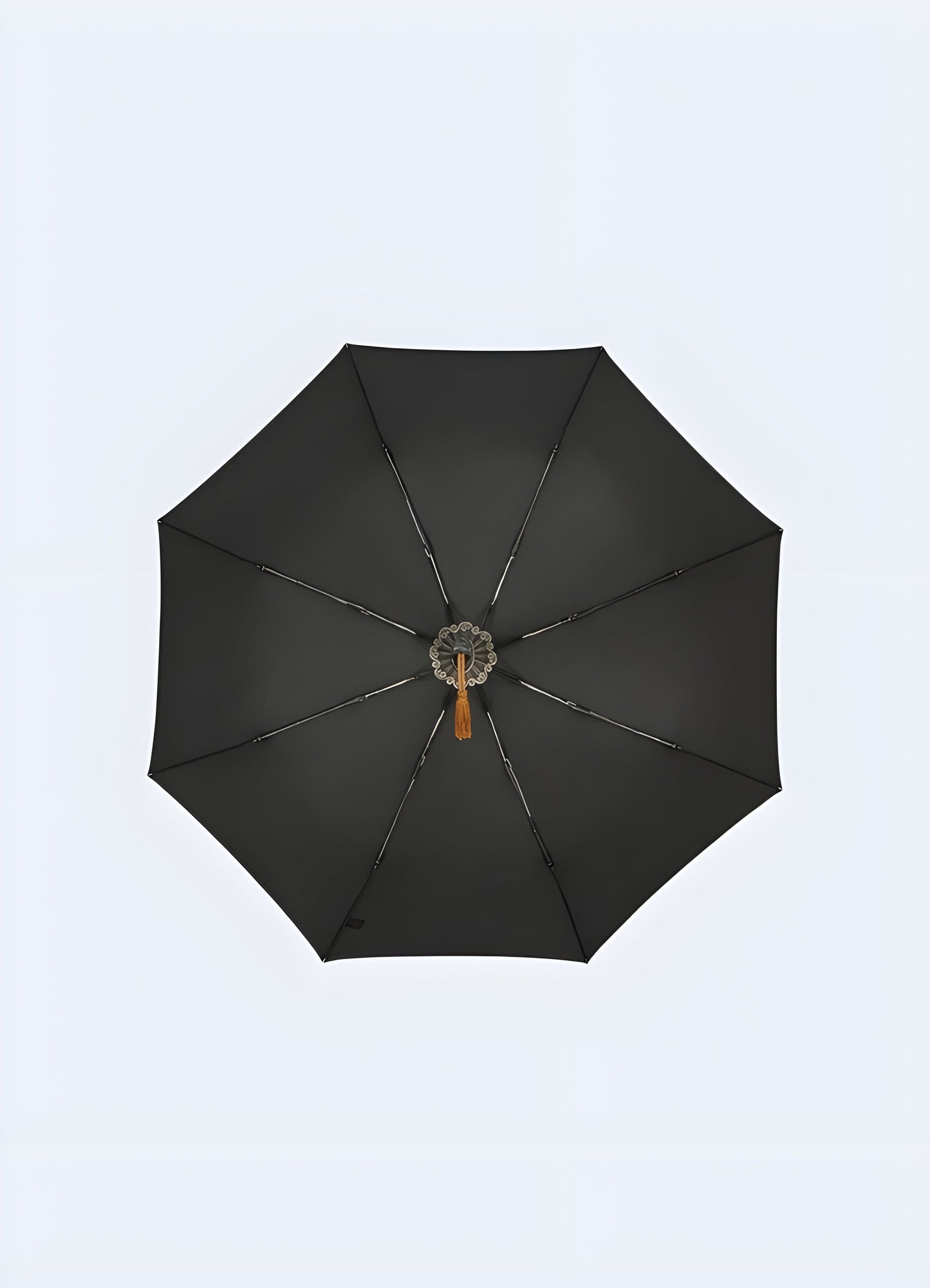 Front view of the knife umbrella, highlighting the sword-style handle and durable canopy, available in the Canada.