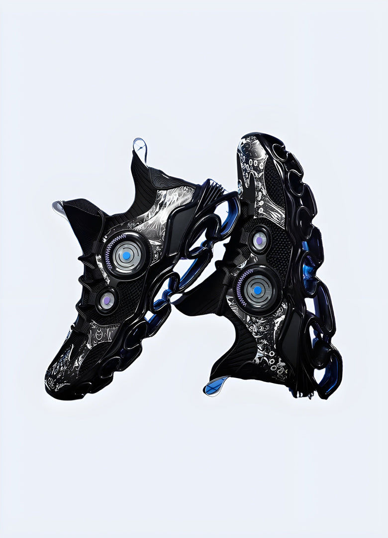 Side view of cutting-edge shoes showcasing their unique design, advanced materials, and innovative features, ideal for tech-savvy fashion enthusiasts in the Canada.