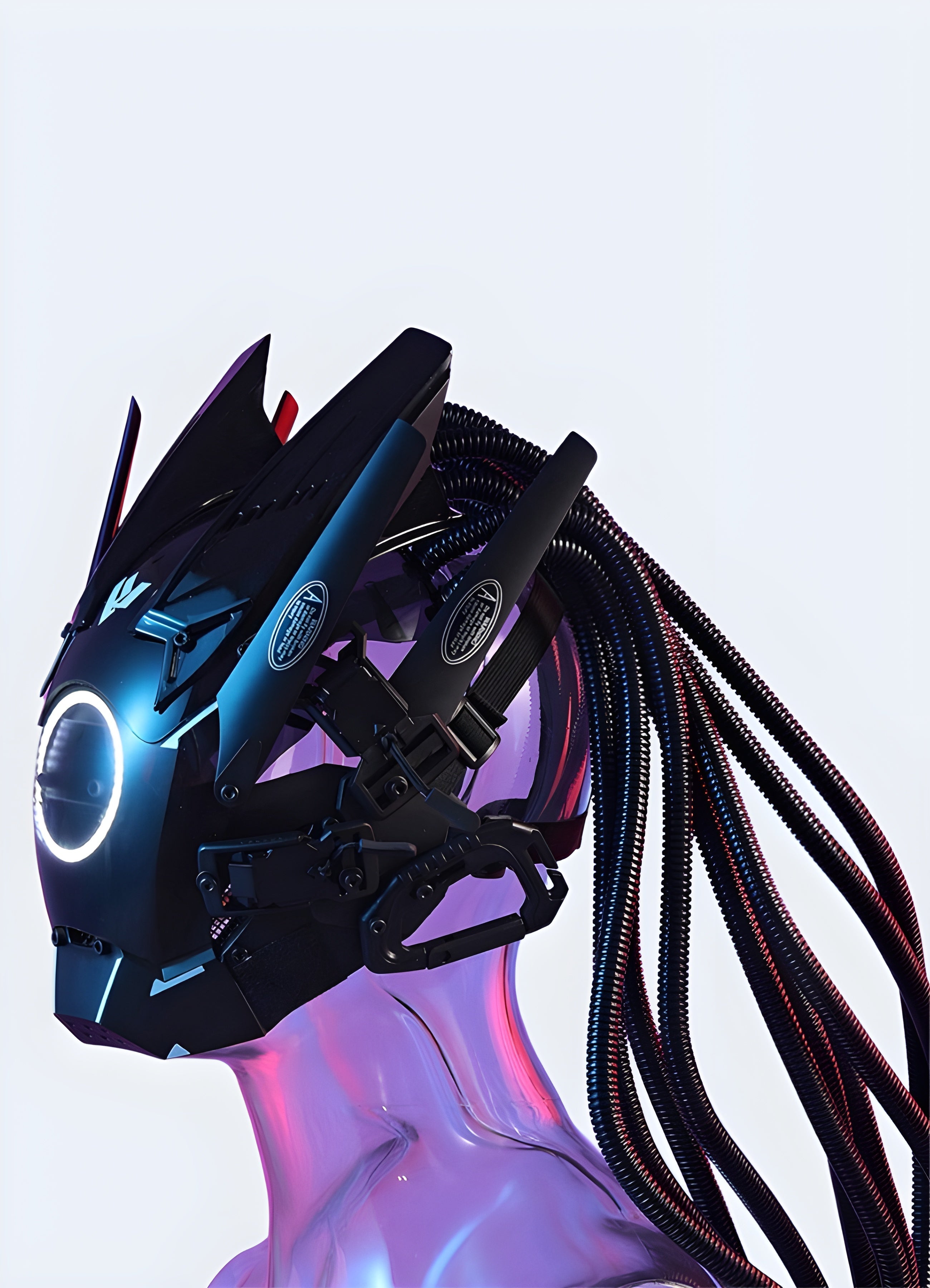 Cyber Rabbit Mask Futuristic Cyberpunk Mask LED – Techwear Canada