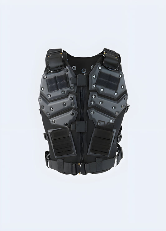 Cyberpunk 2077 tactical vest, inspired by the game, featuring advanced design and functionality, available in Canada.