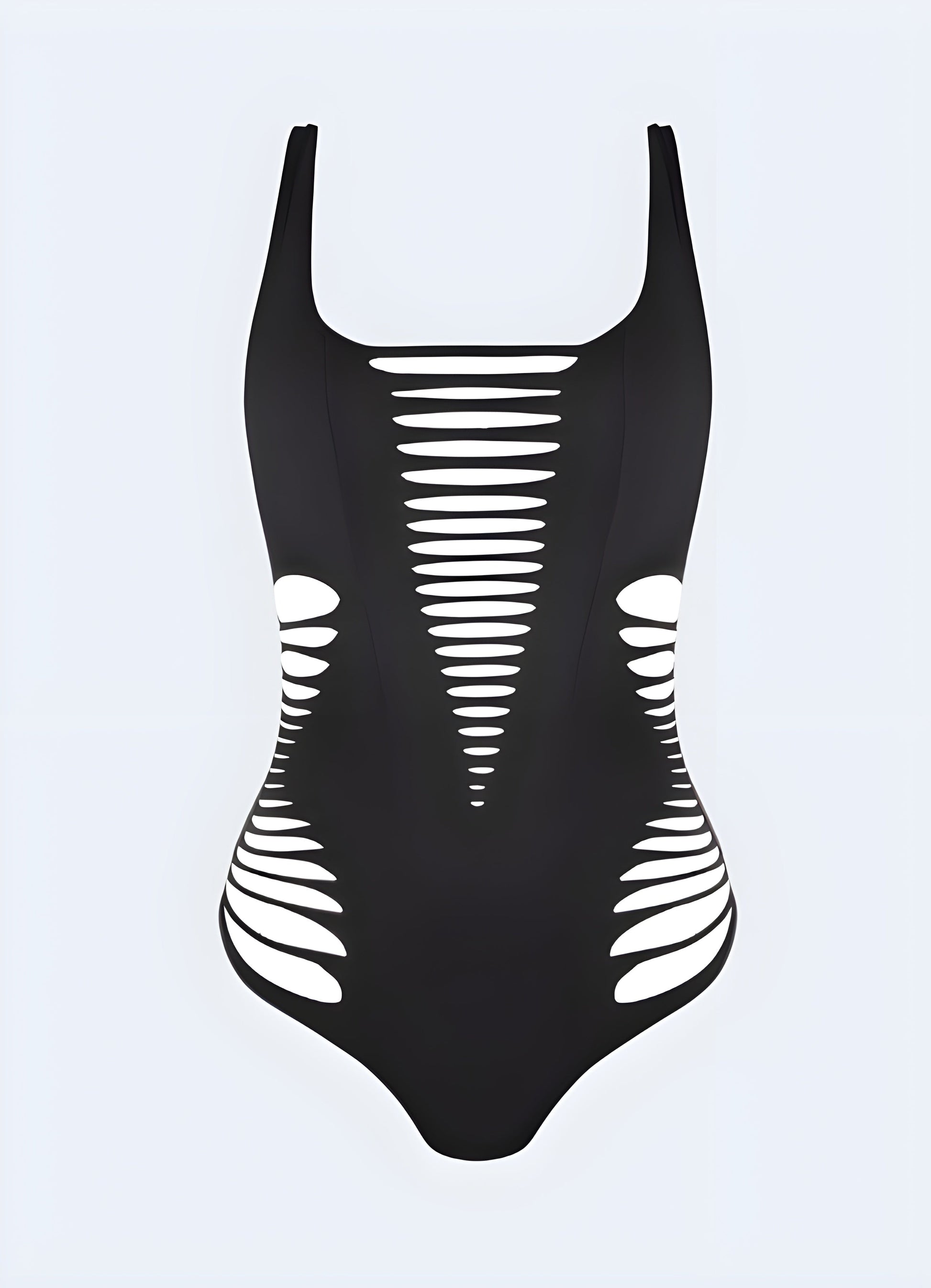 Futuristic cyberpunk bikini with edgy design elements, perfect for making a bold statement at the beach or pool in the Canada.