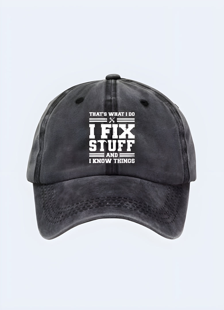 The black cap has a structured shape with a curved brim, fitting perfectly on the head of both women and men.