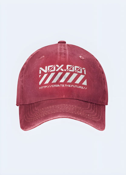 This unique hat boasts a futuristic print, structured panels, and a plastic snapback for a perfect fit Canada.